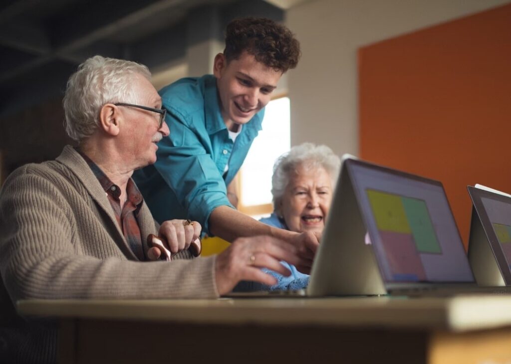 Online tech support of seniors